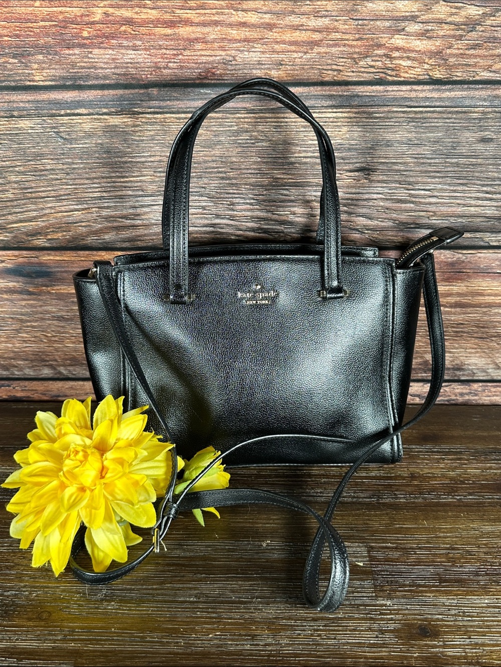 kate spade Black Leather Crossbody Satchel